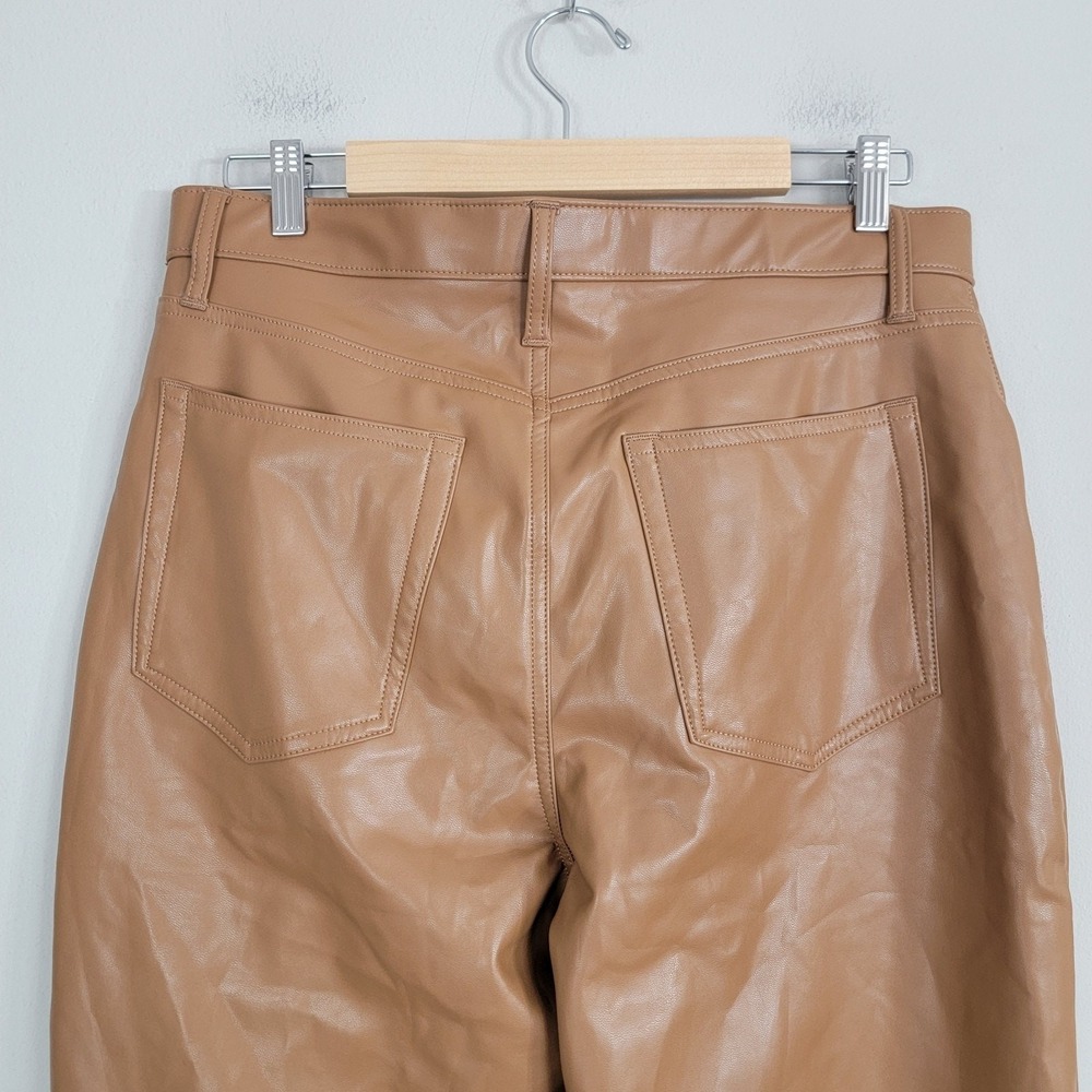 Abercrombie & Fitch Pant Curve Love 90s Straight Ultra High Rise Faux Leather 14 - Picture 4 of 12